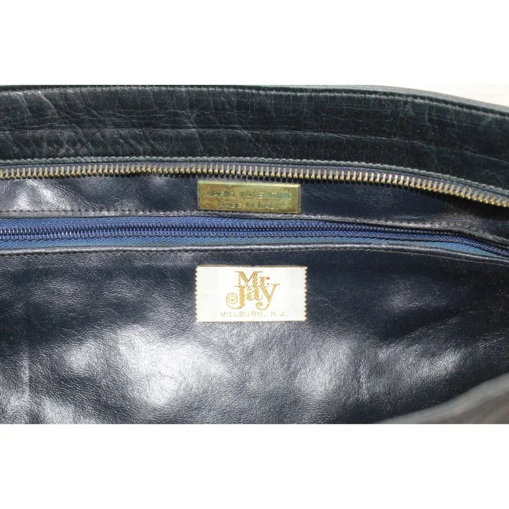 Valentino by Mario Valentino Black Soft Leather Zipper Clutch Bag - Picture 5 of 8